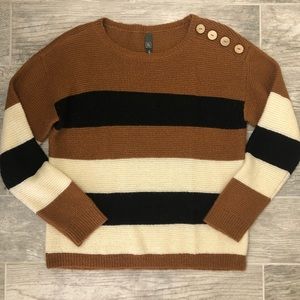 Striped Knit Crewneck Sweater